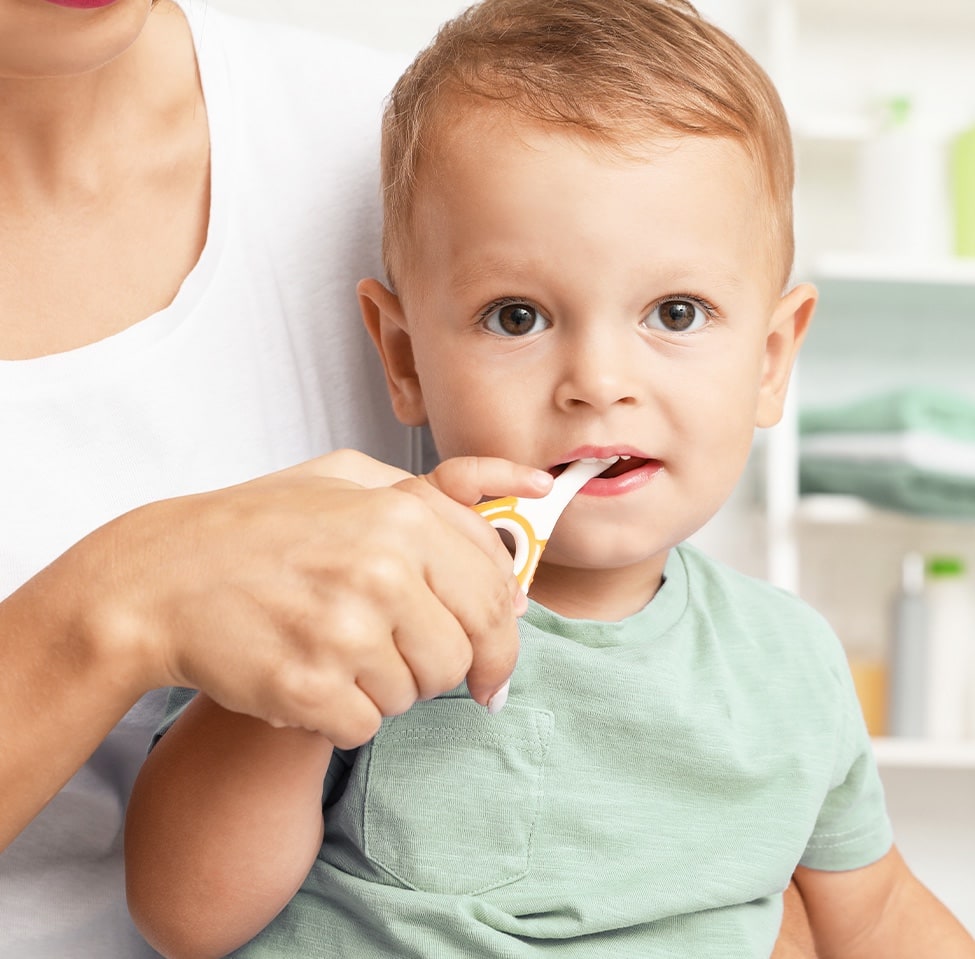 brushing baby teeth